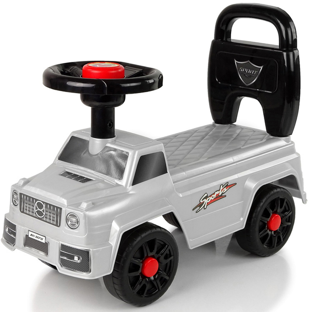Jeździk samochód LEAN Toys QX-5500-2 11740 z klaksonem i oparciem Srebrny (5905214973797) - obraz 4