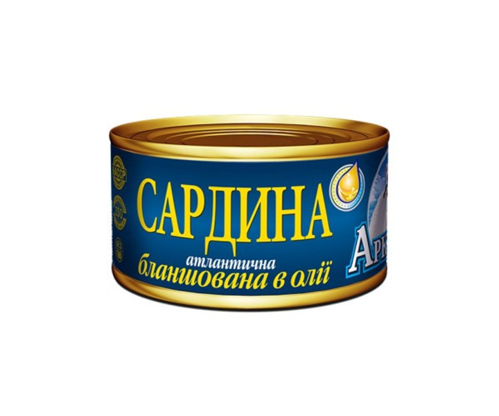 Сардина атлантическая бланшированная в масле ж/б №5 Арктика 240 г ...