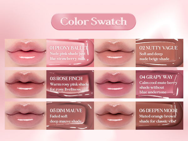 Блеск для губ в оттенке розы Rom&nd Glasting Color Gloss No.03 Rose Finch, 4 мл - изображение 3