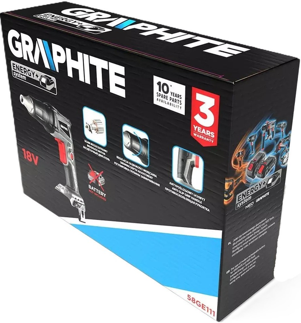 Акумуляторний шуруповерт Graphite Energy+ 18 В 1/4" 58GE111 без акумулятора та зарядного пристрою (5902062082497) - зображення 10