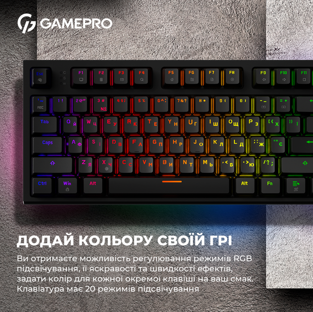 まほうどう Клавиатура механическая проводная GamePro MK180W Hot-Swap