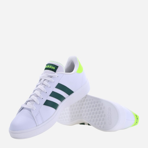 Sneakersy męskie adidas Grand Court Base 2.0 ID4450 41.5 Biały/Zielony (4066755355822) - obraz 4