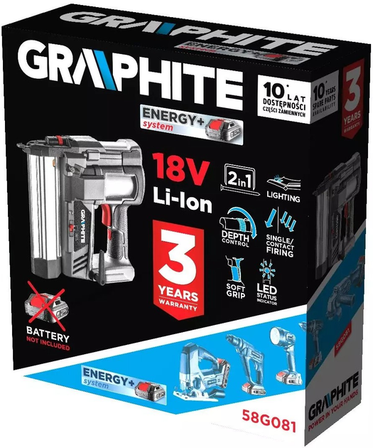 Zszywacz akumulatorowy 2 w 1 Graphite Energy+ 18 V 58G081 (5902062503480) - obraz 13