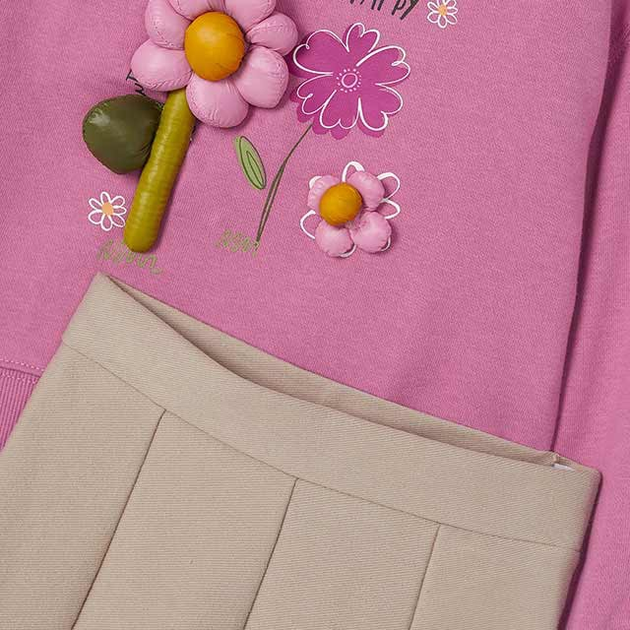 Komplet dziecięcy dla dziewczynki (bluza + legginsy) Mayoral 4.710-61 128 cm Beżowy/Różowy (8445865480772) - obraz 3