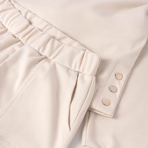 Дитячий спортивний костюм (худі + штани) для дівчинки Mayoral 7.846-24 128 см Світло-бежевий (8445865520232) - зображення 5