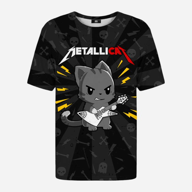 Футболка чоловіча Mr. Gugu & Miss Go Metallicat Tsh2313 2XL Чорна (5903845341558) - зображення 1