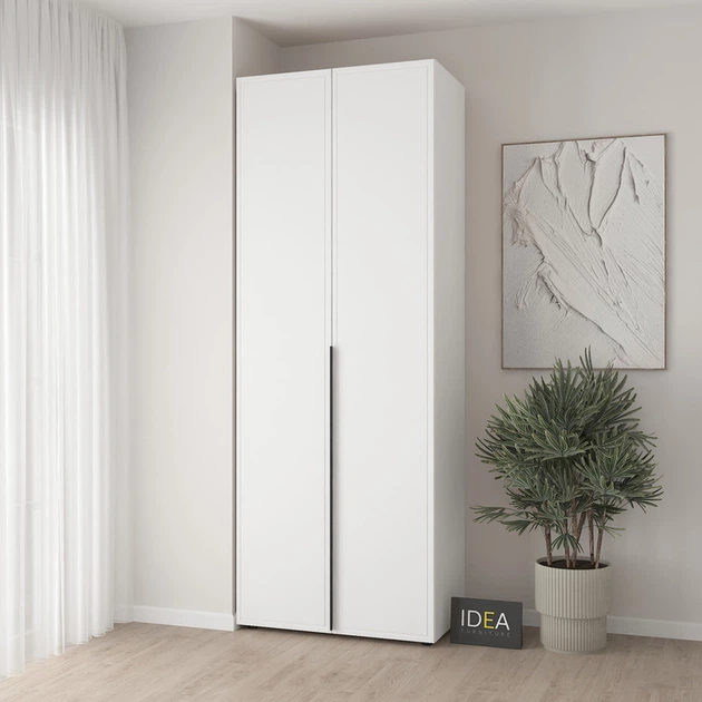 Шафа для одягу з однією штангою С-8.1 Білий/Білий IDEA - Фото 1 Шафа для одягу з однією штангою С-8.1 Білий/Білий IDEA - зображення 1