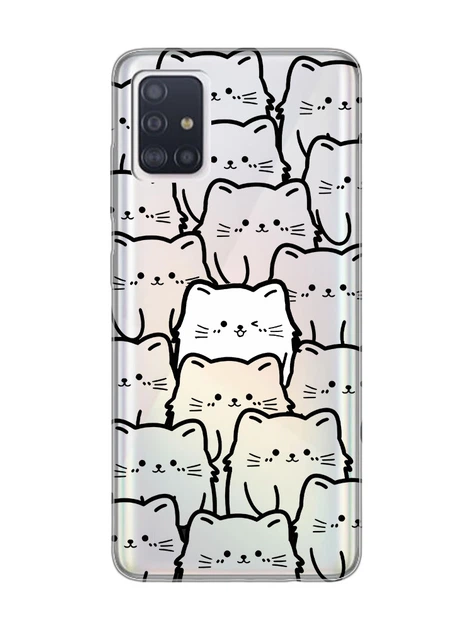 Прозрачный чехол на Samsung Galaxy A71/A715 Котики (принт 392) - Фото 1 Прозрачный чехол на Samsung Galaxy A71/A715 Котики (принт 392) - изображение 1