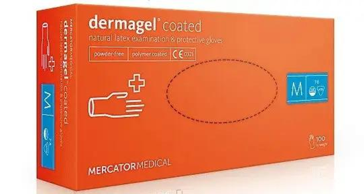 Рукавиці латексні Mercator Medical Dermagel Coated M Білі 100 шт - изображение 1