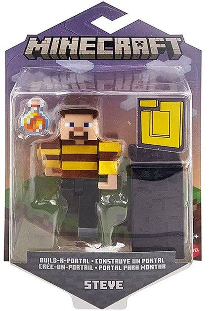 Figurka podstawowa Minecraft Build-A-Portal Steve Striped Shirt (0194735031870) - obraz 2