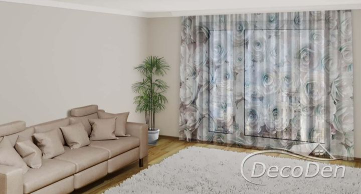 3D - Фото Тюль PHOTODECOR "Паперові троянди" - зображення 2