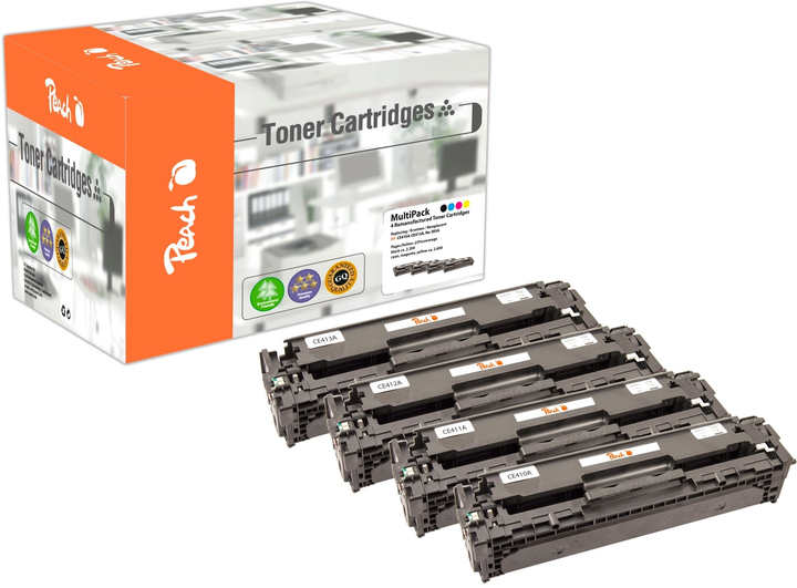 Набор тонеров-картриджей Peach Toner Spar Pack 110959 для HP 305A Black + Color (7640155895873) - зображення 1