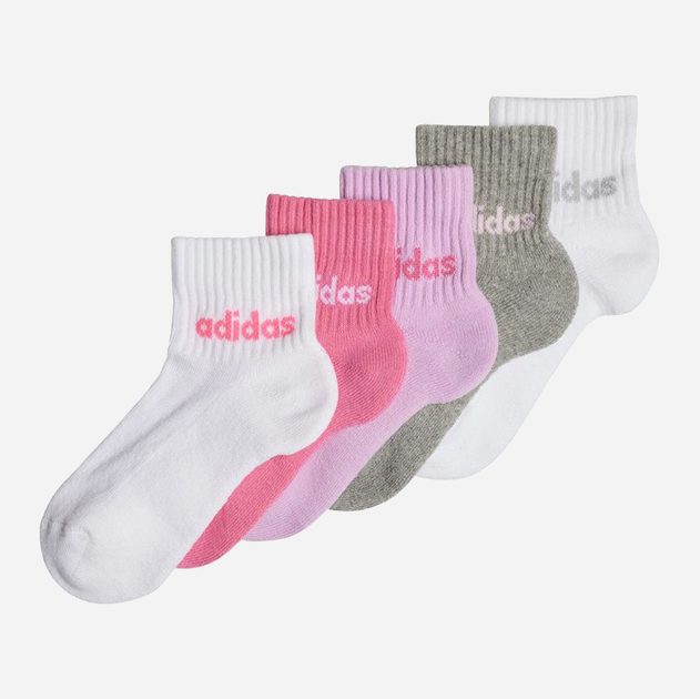 Zestaw dziecięcych skarpet bawełnianych 5 pary Adidas IR8229 Linear Ankle Kids 5p 31-33 (4067886333581) - obraz 1