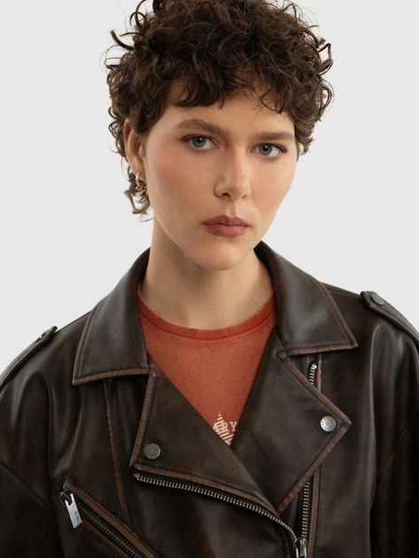 Куртка зі штучної шкіри жіноча Big Star Borbinena 804 XL Коричнева (5900714794712) - зображення 4