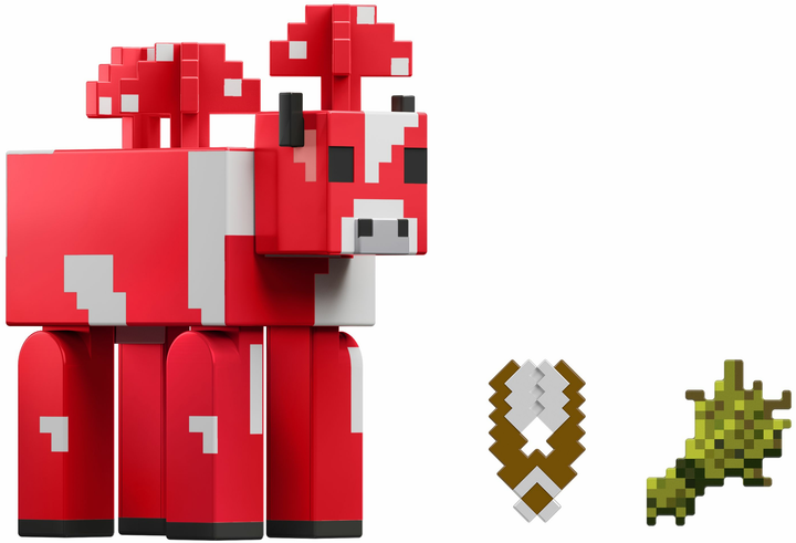Zestaw Mattel Minecraft Mooshroom Figurka podstawowa + akcesorium (0194735193615) - obraz 3