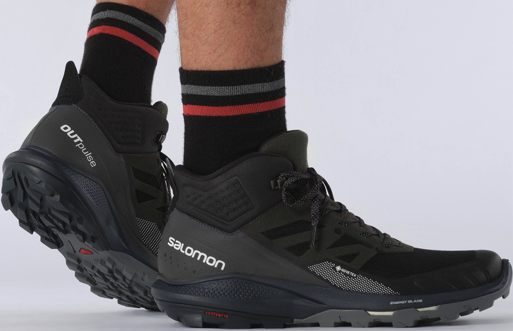 Кроссовки Salomon Gore-Tex Outpulse Mid Gtx Black/Olive 415888-32 44 - изображение 3
