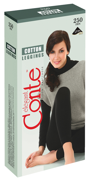 Conte Warm Thick Winter Tights Cotton 250 Den, Black (Nero), Small at   Women's Clothing store