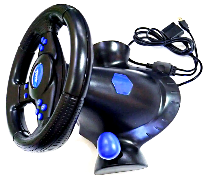 Ігровий руль 3в1 з педалями та коробкою передач Vibration Steering wheel - зображення 9