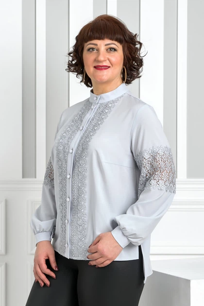 Блуза Alenka Plus 1559-2, 52, сірий - Фото 3 Блуза Alenka Plus 1559-2, 52, сірий - зображення 3