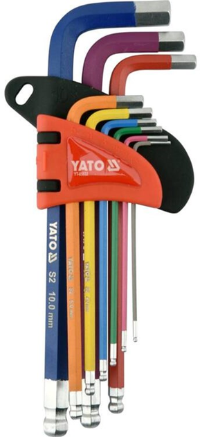 Ключи шестигранные с шариком YATO М1.5-10 мм Г-образные HRC 58-62 S2 ...