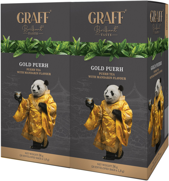 Акція на Упаковка чаю Graff Gold Puer з ароматом мандарина 20 пакетиків х 1.8 г х 2 шт від Rozetka