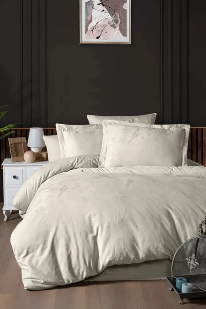 Односпальний комплект First Choice Stesha Beige Жаккард 160х220 см наволочки 50х70 см, 70х70 см - Фото 1 Односпальний комплект First Choice Stesha Beige Жаккард 160х220 см наволочки 50х70 см, 70х70 см - зображення 1