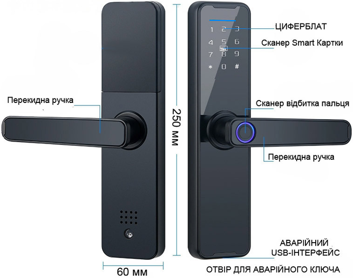 Розумний блютуз Smart кодовий замок зі сканером відбитка пальця Finger ...