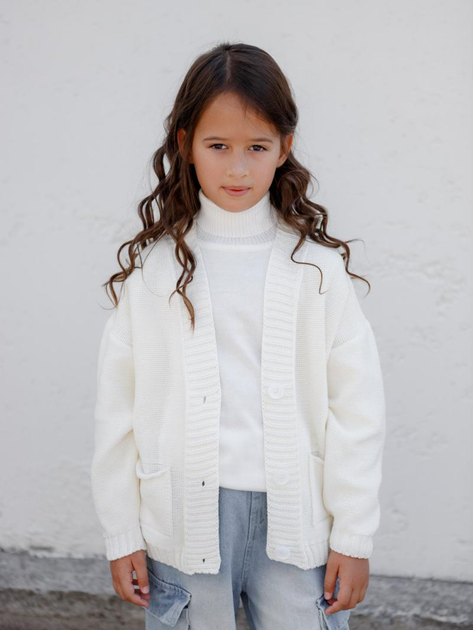 Подростковый кардиган для девочки Прованс Casual 140-146 см Молочный (4823093458864) 