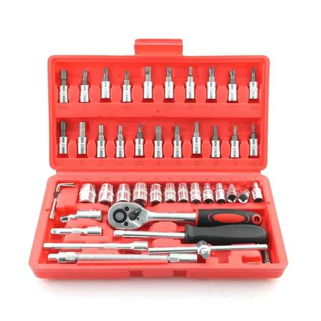 Автомобильный Набор Инструментов Piece Tool Set на 46 Ручных Инструментов в Пластиковом Кейсе - изображение 4