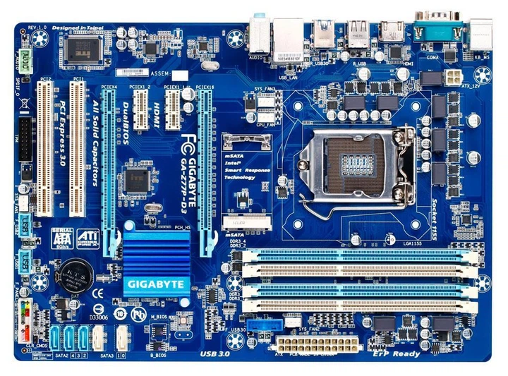 Материнская плата Gigabyte GA-Z77P-D3 REV: 1.1, Intel H61, 2*PCI-E x16 ...