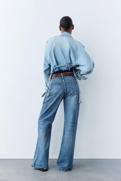 Джинси Zara wide leg mid rise 36 S сині ( 6045/228/401