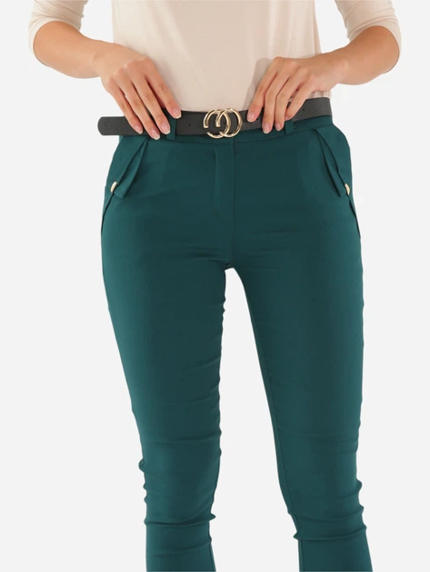 Spodnie slim fit damskie Unisono 409347 S Zielone (5906140651186) - obraz 4