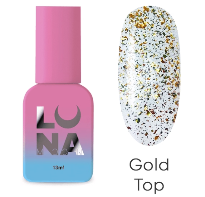 Топ для гель-лака Luna Top Gold 13 мл - Фото 1 Топ для гель-лака Luna Top Gold 13 мл - изображение 1