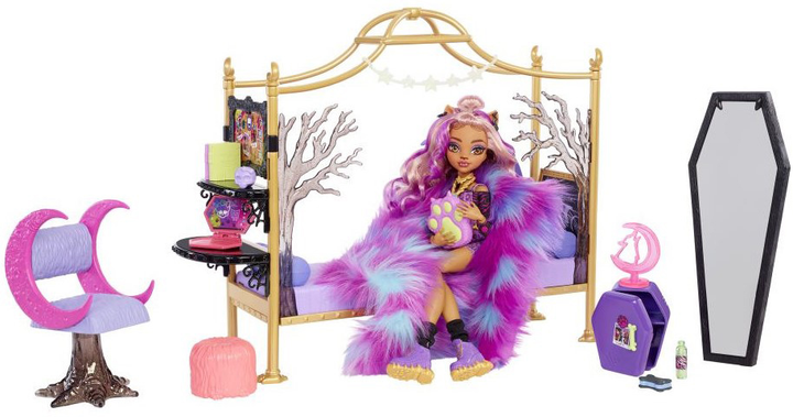 Zestaw akcesoriów dla lalek Mattel Monster High Sypialnia Clawdeen Wolf (0194735133017) - obraz 2