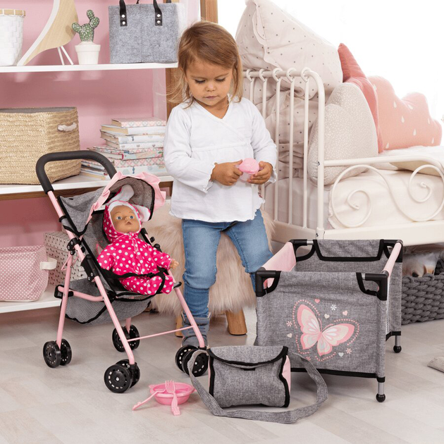 Візочок для ляльок Bayer Design Buggy з ліжечком та аксесуарами (4003336412925) - зображення 10