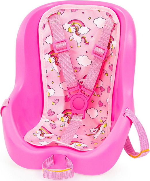 Fotelik rowerowy dla lalek Bayer Design Pink with Unicorns (4003336673005) - obraz 1