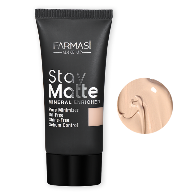 Матирующий тональный крем Farmasi Stay Matte 03 Натуральний 30 мл - изображение 12
