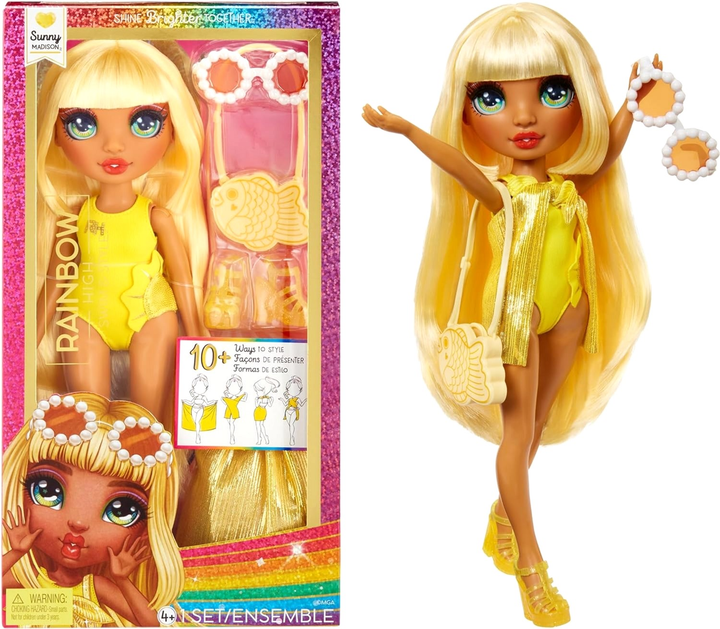 Лялька Lalka MGA Rainbow High Swim and Style Fashion Doll Sunny 28 см (0035051507284) - зображення 1