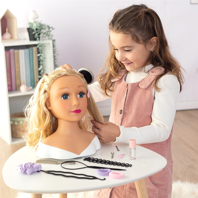 Głowa do stylizacji i makijażu Smoby My Beauty blond 20 cm (3032163203179) - obraz 3