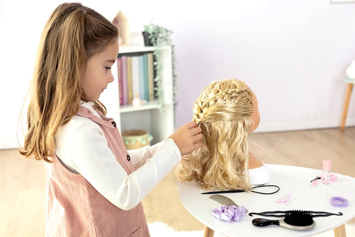 Głowa do stylizacji i makijażu Smoby My Beauty blond 20 cm (3032163203179) - obraz 4