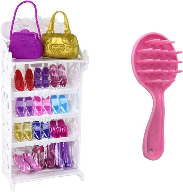 Лялька з аксесуарами LEAN Toys Pink Гардероб Взуття Сукні 30 см (5905515352567) - зображення 4