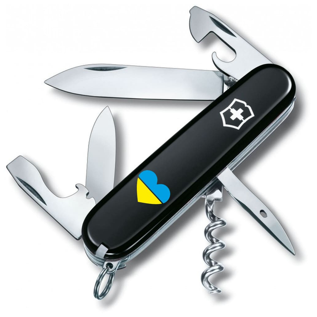 Нож Victorinox Spartan Ukraine Black Серце Жовто-Блакитне (1.3603.3_T1090u) - изображение 1