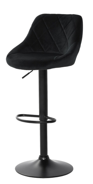 Барний стілець OTE Omega Velvet зі спинкою 50.5 x 46.5 x 82.5 - 103 см Чорний (5908221408672) - зображення 3