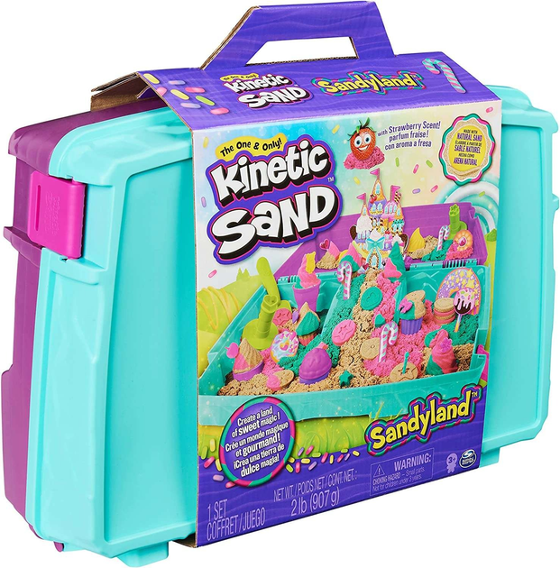 Набір для ліплення Spin Master Kinetic Sand Пісочниця Sandyland 3 кольори 907 г (0778988374900) - зображення 1