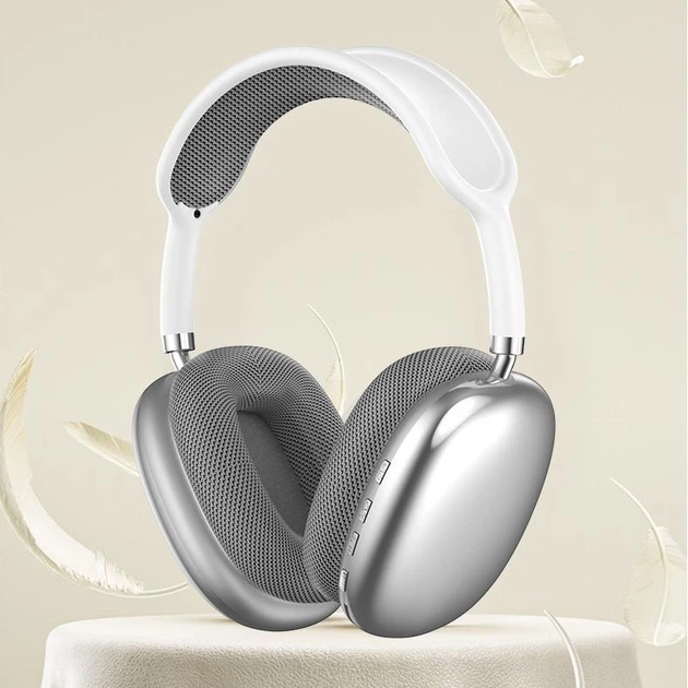 Беспроводные полноразмерные Bluetooth наушники Macaron P9 Pro Max Silver - изображение 5