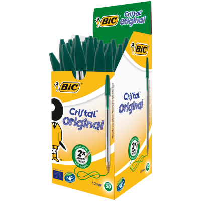 Ручка шариковая Bic Cristal, зеленая (bc875976) - Фото 2 Ручка шариковая Bic Cristal, зеленая (bc875976) - изображение 2