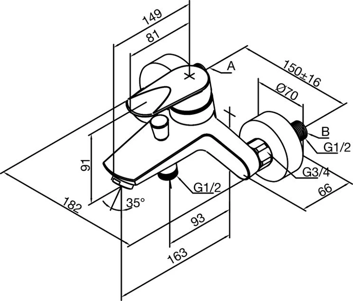 Смеситель для ванны DAMIXA CLOVER 601000000 – фото, отзывы ...