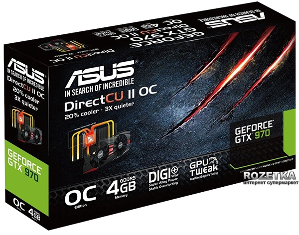 Видеокарта Asus PCI-Ex GeForce GTX 970 4GB GDDR5 (256bit) (1114