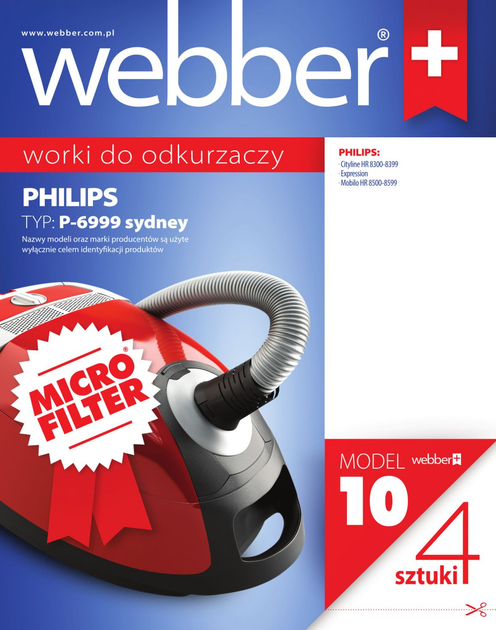 Набір мішків для пилососа Webber Philips/Sydney P6999 (02WWMP6999) - зображення 1