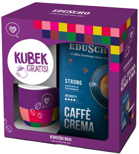 Kawa ziarnista Eduscho Cafe Creme 1 kg + kubek (4061445338192) - obraz 1